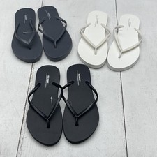 Old Navy Flip Flop Sandals Womens Size 9 Black White Gray Thong Shoes Lot of 3