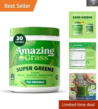 Gluten-Free Super Greens Powder - 30 Servings, Boosts Immunity & Digestion
