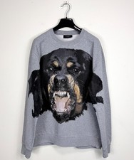 Givenchy Rottweiler Graphic Print Grey Men Crewneck Sweatshirt Size L