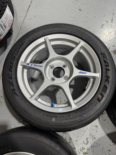 4 pcs Kosei K1 Silver 15x7 4x100 +38 with 225/45/15 tires mounted and balanced - Picture 4 of 16