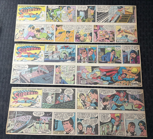 1981/82 SUPERMAN World's Greatest Superheroes Sunday Comic Strip LOT of 50 Tuska