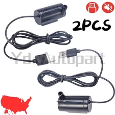 2 Mini Water Pump Mute Submersible USB 5V Cable Garden Fountain Tool Fish Tank