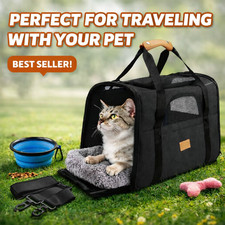 Pet CAT Carrier Bag Portable Soft Fabric Folding Dog Cat Puppy Travel 45x34x38cm