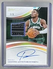 Giannis Antetokounmpo 2024 Panini Immaculate Laundry Tag GU Patch Auto 1/3
