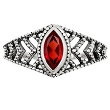 Hessonite Garnet - Madagascar 925 Sterling Silver Ring s.7 Jewelry R-1270