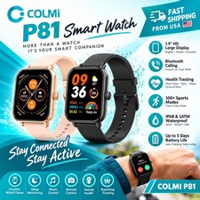 COLMI P81 Smart Watch 1.93" Bluetooth Calling Health Tracking - Black