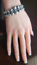 Erick's Sterling Silver Beaded Cuff Bracelet Taxco.925