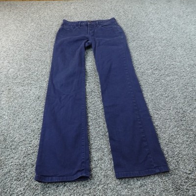 NYDJ Jeans Womens 00P Dark Blue Denim Pants Marilyn Straight Lift Tuck Stretch