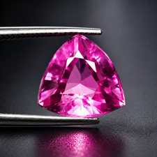 Shiny 7CT A dazzling trillion-cut Pink Sapphi...