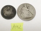 1888 S SITTING LIBERTY QUARTER & 1853 HALF DOLLAR LOT #A42