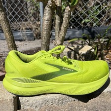 Men’s Brooks Adrenaline Neon Green GTS 24 Running Shoe, US 10.5