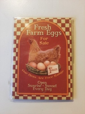 seltener Kühlschrankmagnet Magnet Kühlschrank '' Fresh Farm Eggs '' Huhn Hühnereie