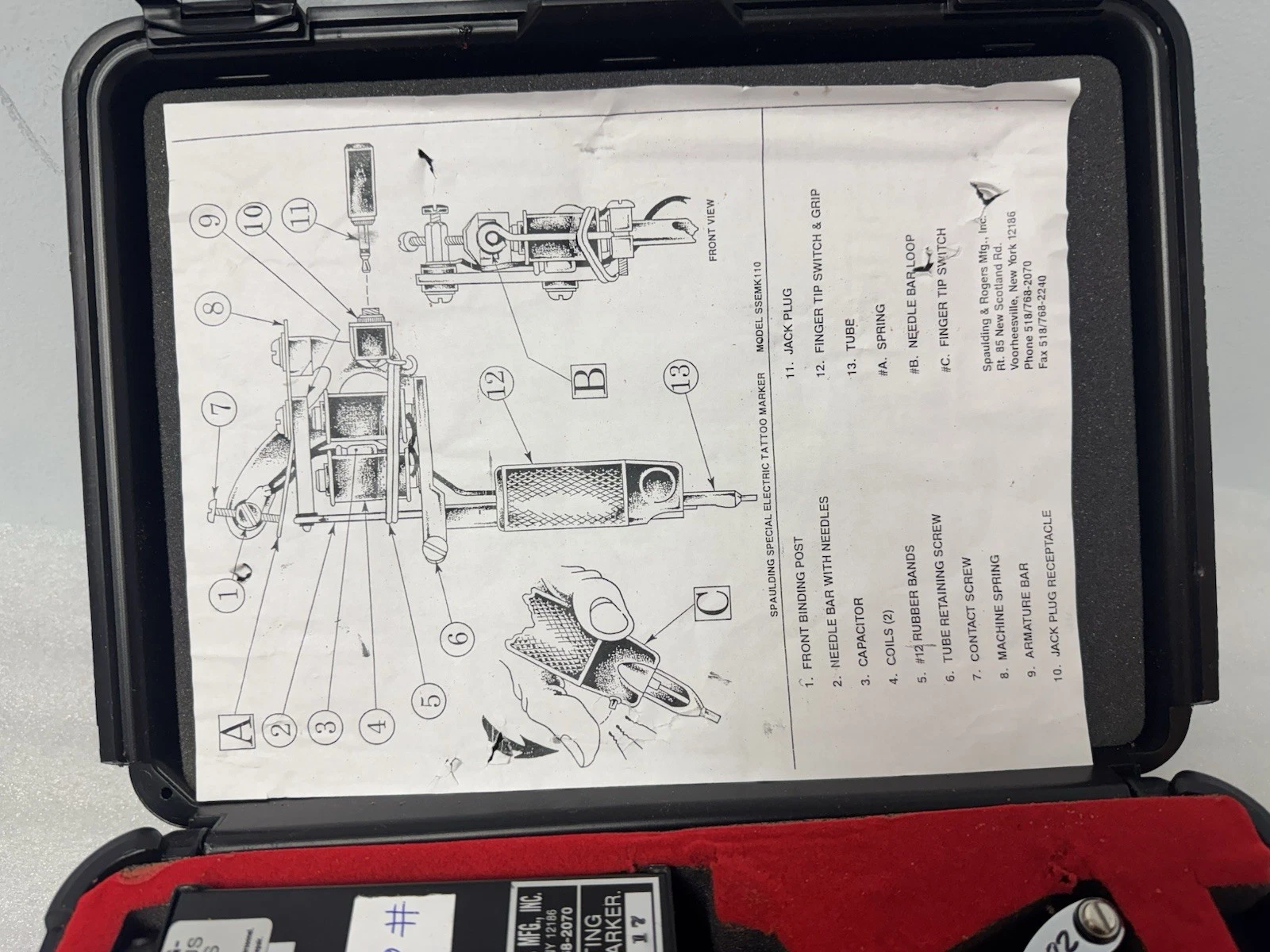 Spaulding & Rogers Electric Tattoo Animal Marker Kit-110V, SN 5687 image 5