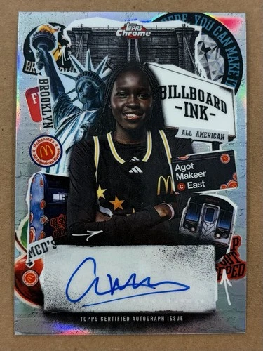2025 Topps Chrome McDonald’s All-American Agot Makeer Billboard Ink Auto