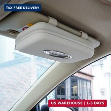 Car Tissue Holder - Sun Visor Napkin Holder, PU Leather Backseat Tissue Case for