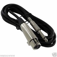 10Ft XLR 3P Female to 1/4" Mono Microphone Cable