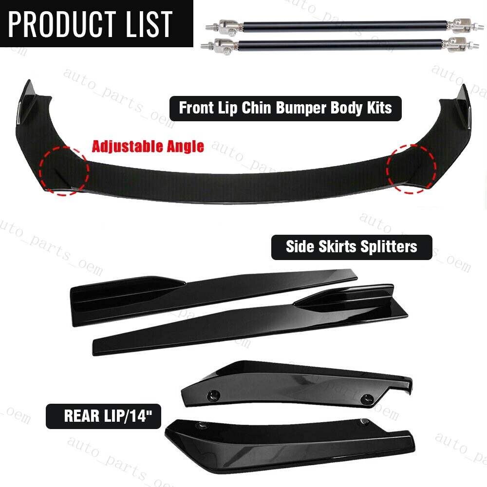 For Mazda 2 3 5 Front Bumper Lip Body Kit Splitter Spoiler Glossy Black + Red