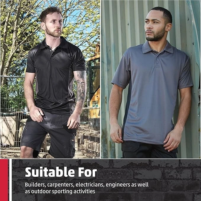 Men Tuff Stuff Lightweight Breathable Quick-Drying Moisture Wicking Polo Shirt