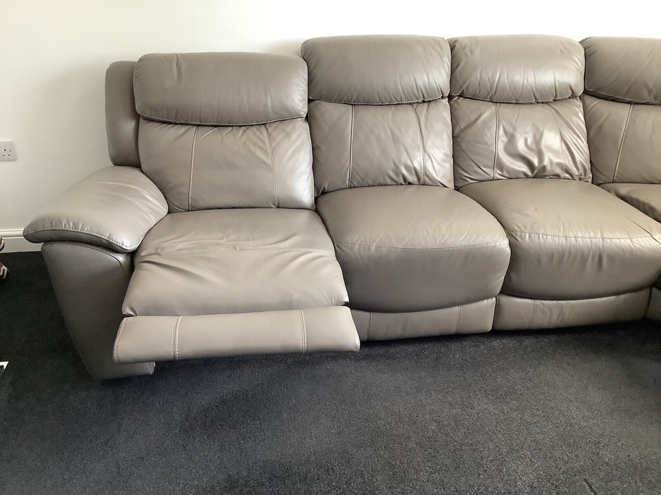 grey leather corner sofa eBay