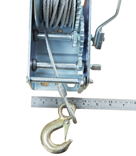 2000LB H.D. Hand Winch Dual Gear Steel Cable ATV Towing Trailer Boat 680003 - Picture 6 of 7
