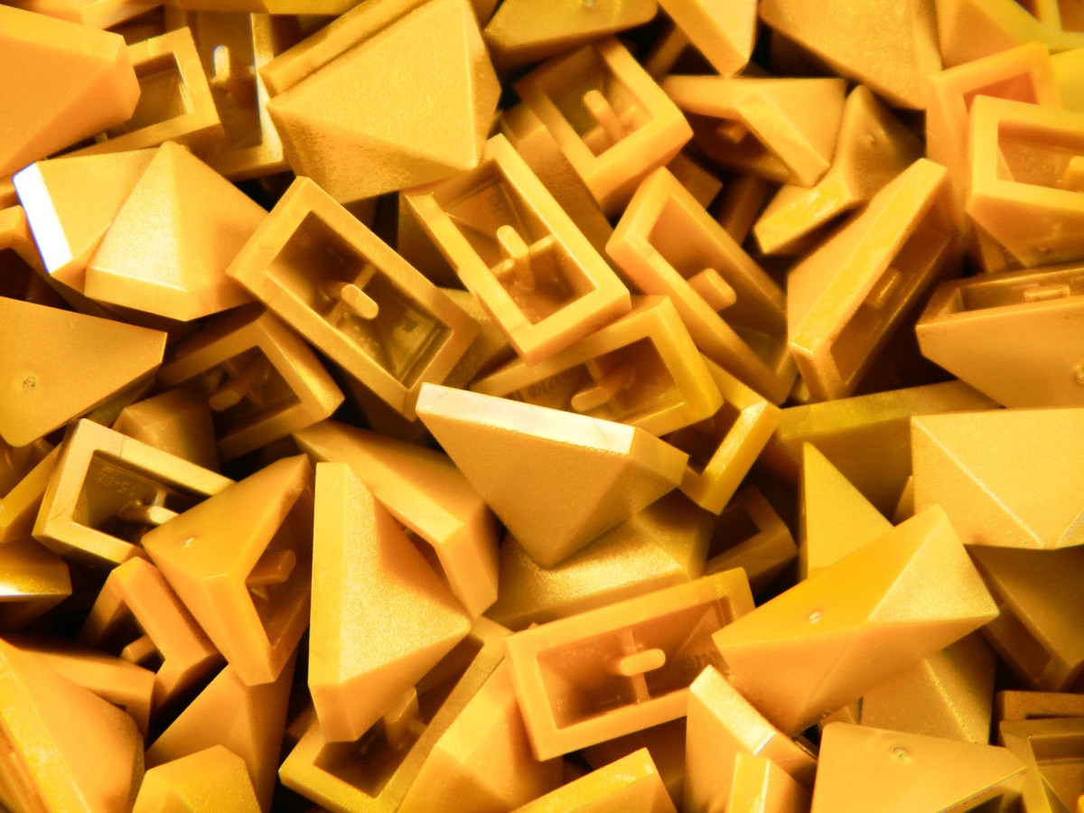 LEGO Roof Spike Slopes Tip Tiles GOLD pearl 1x2 x50 pieces