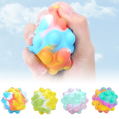 Popit Bubble Cube Rainbow Ball Squeeze 3D Elastic Ball Fidget Toys Stress ReliKU - Picture 4 of 22