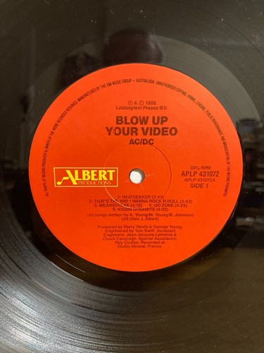 Vinyl 12" LP AC/DC Blow Up Your Video First Aust. pressing 1988 APLP 431072 - Picture 4 of 6