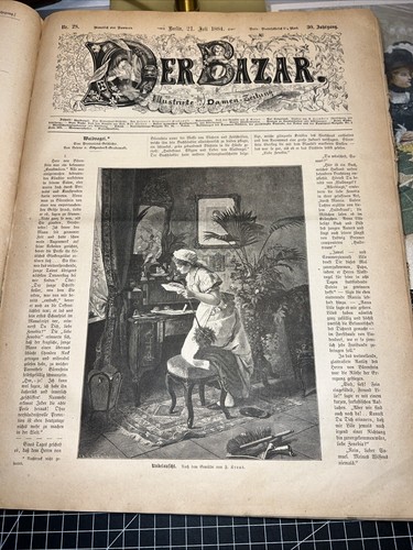 Libro antico Il bazar illustrato giornale da donna moda 1884 rarissimo rarità - Foto 23 di 24