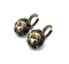 Earrings By Mariana Woman Exquisite Golden and Olivine Swarovski Crystals