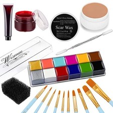 Wismee Pro SFX Makeup Special Effects Kit 12 Colors Face Body Paint Oil Based...