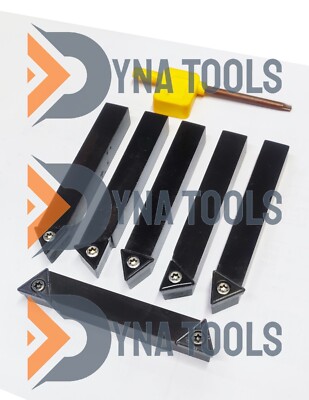 6Pcs 12mm Indexable Carbide Insert Turning Tooling Bit Holder Set For Lathe