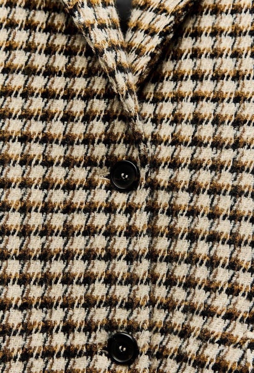 ZARA ZW COLLECTION LONG CHECK COAT ECRU YELLOW FW24/25 SIZES ZARA ZW COLLECTION LONG CHECK COAT ECRU YELLOW FW24/25 SIZES
