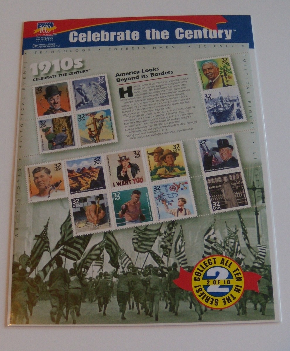 CELEBRATE THE CENTURY 1900-1990. Complete 10 Sheet Set US