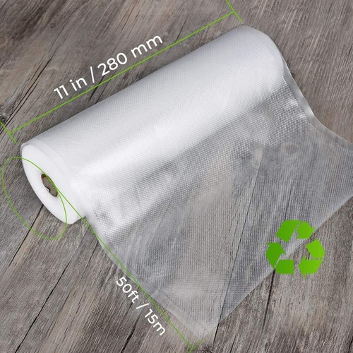 4 rotoli sacchetti sigillanti sottovuoto commerciali 11" x 50' 4 mil sacchetti sigillati per risparmiare cibo - Foto 7 di 10
