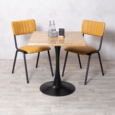 RESTAURANT TABLE SET PINE SQUARE ISOTOP TULIP TABLE AND TWO CHAIRS CHOOSE COLOUR