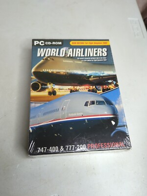 Microsoft Flight Sim 2000 & 2002 World Airliners Pc New And Sealed 