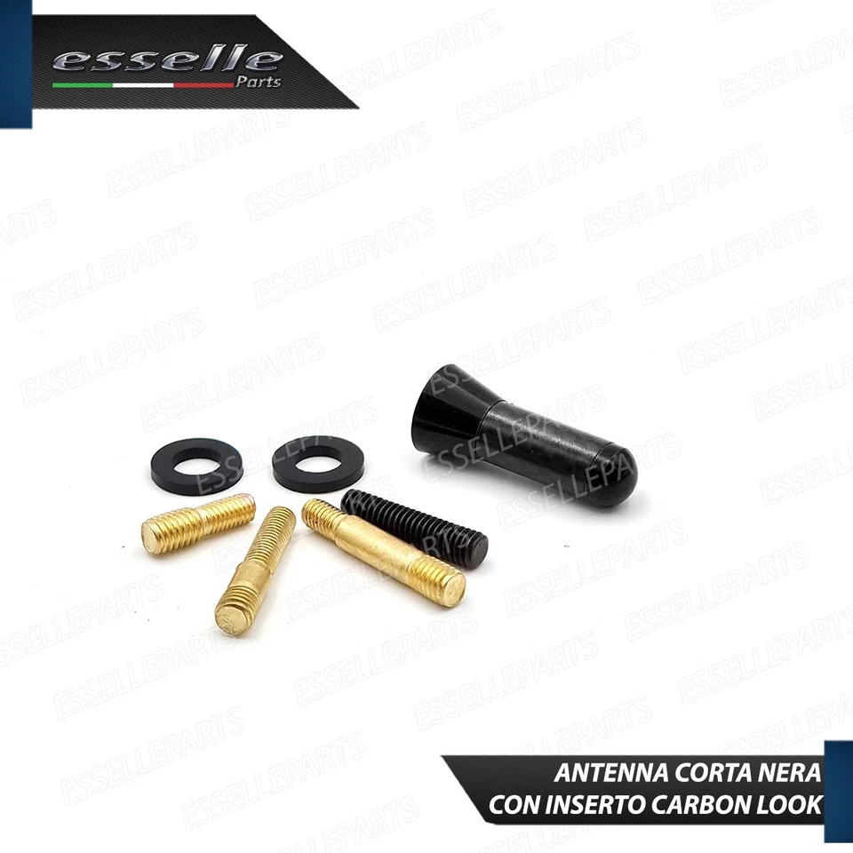 ANTENNA CORTA 3,5 CM NERO FINITURA CARBONIO PER DACIA SANDERO III - Immagine 3 di 4