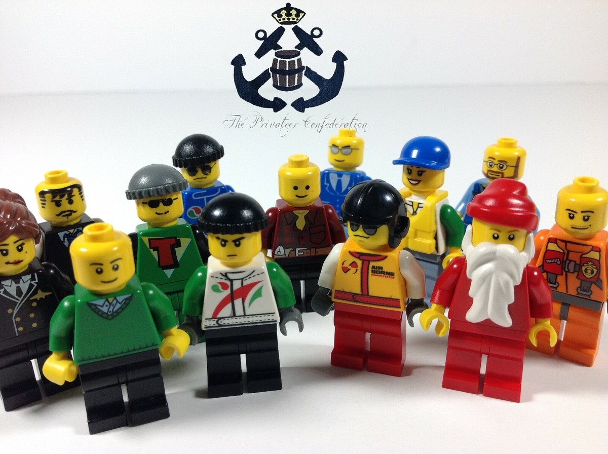 Lego x13 System, City, Town Minifigures Police, Workers, Santa