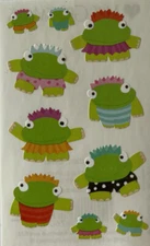 LIME KABOODLES Stickers(10pc)Mrs. Grossman's•Frog•Summertime Fun•Bathing Suit
