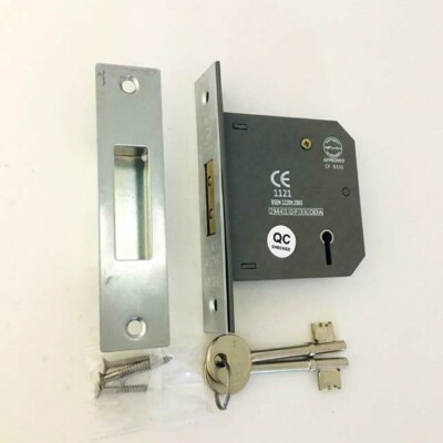 Eclipse 5 Hebel Satin Chrom Gesicht Einsteckschloss DeadLock - 3'' / 76 mm Gehäusetiefe