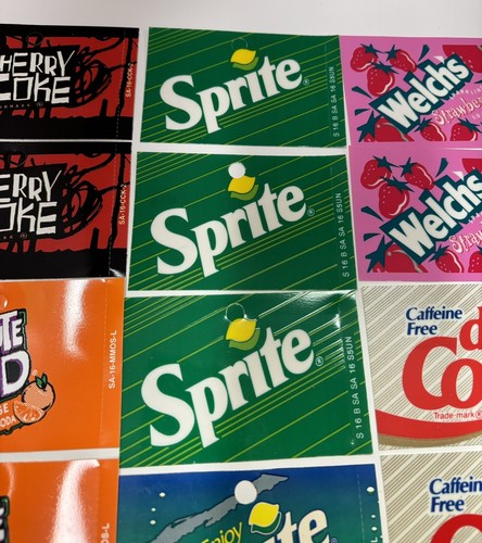 Lot Of 30 Vintage 90’s Vending Machine Soda Labels Coke Cactus Cooler Sprite Etc - Picture 5 of 10