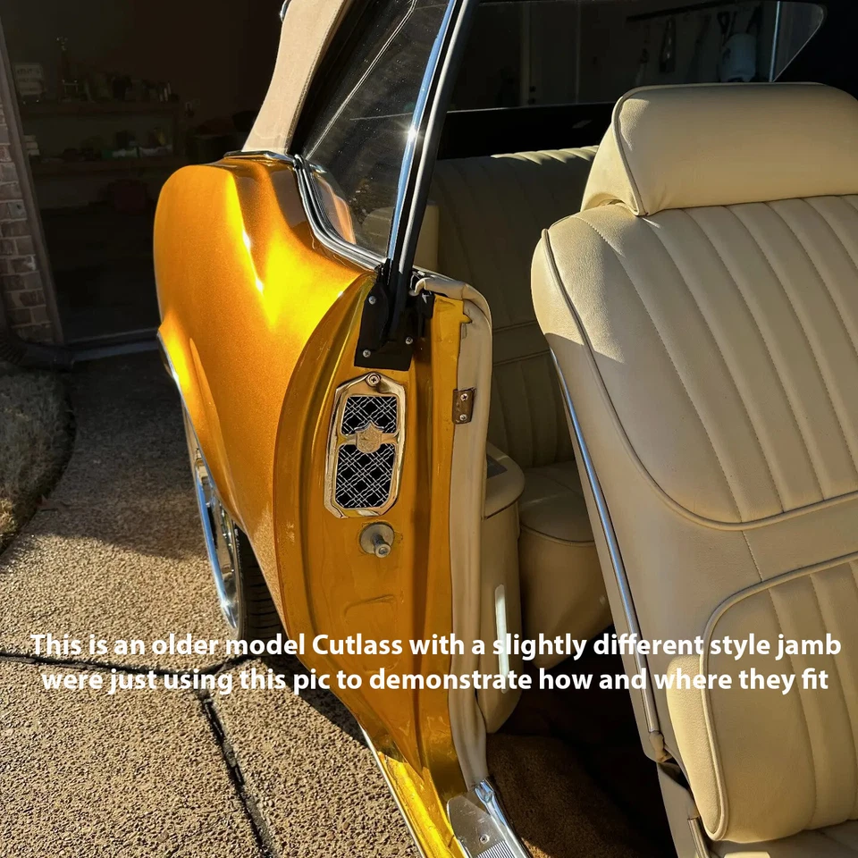 Olds Cutlass Supreme 1978-1988 malla cromada triple tejido Tiarra puerta jamba persianas Foto 4 de 4