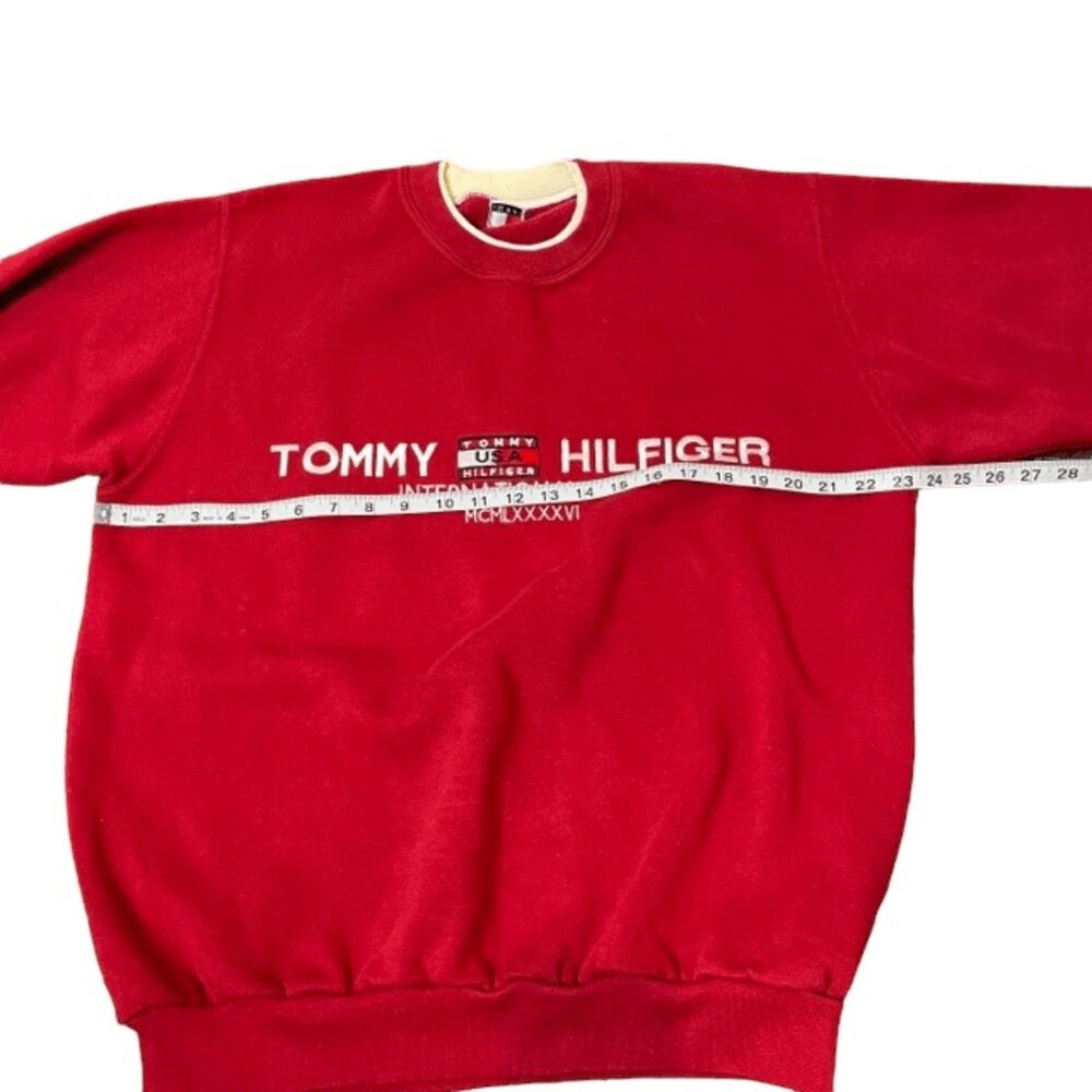 Vintage Rare Tommy Hilfiger International Games Sweatshirt Red Unisex image 3