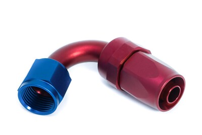 Alu Fitting Dash 10 / -10 AN / JIC 10 Anschluss 120° Blau/Rot eloxiert