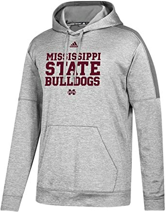 Толстовка Adidas NCAA Mississippi State Grey Bulldogs с капюшоном Серый/бордовый CV6031 