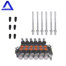 6 Spool Hydraulic Control Valve Double Acting 13 GPM 3600 PSI SAE Ports