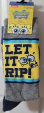 Nickolodeon Sponge Bob Squarepants Socks NWT Size 6.5-12 Let It Rip 2 Pairs NEW