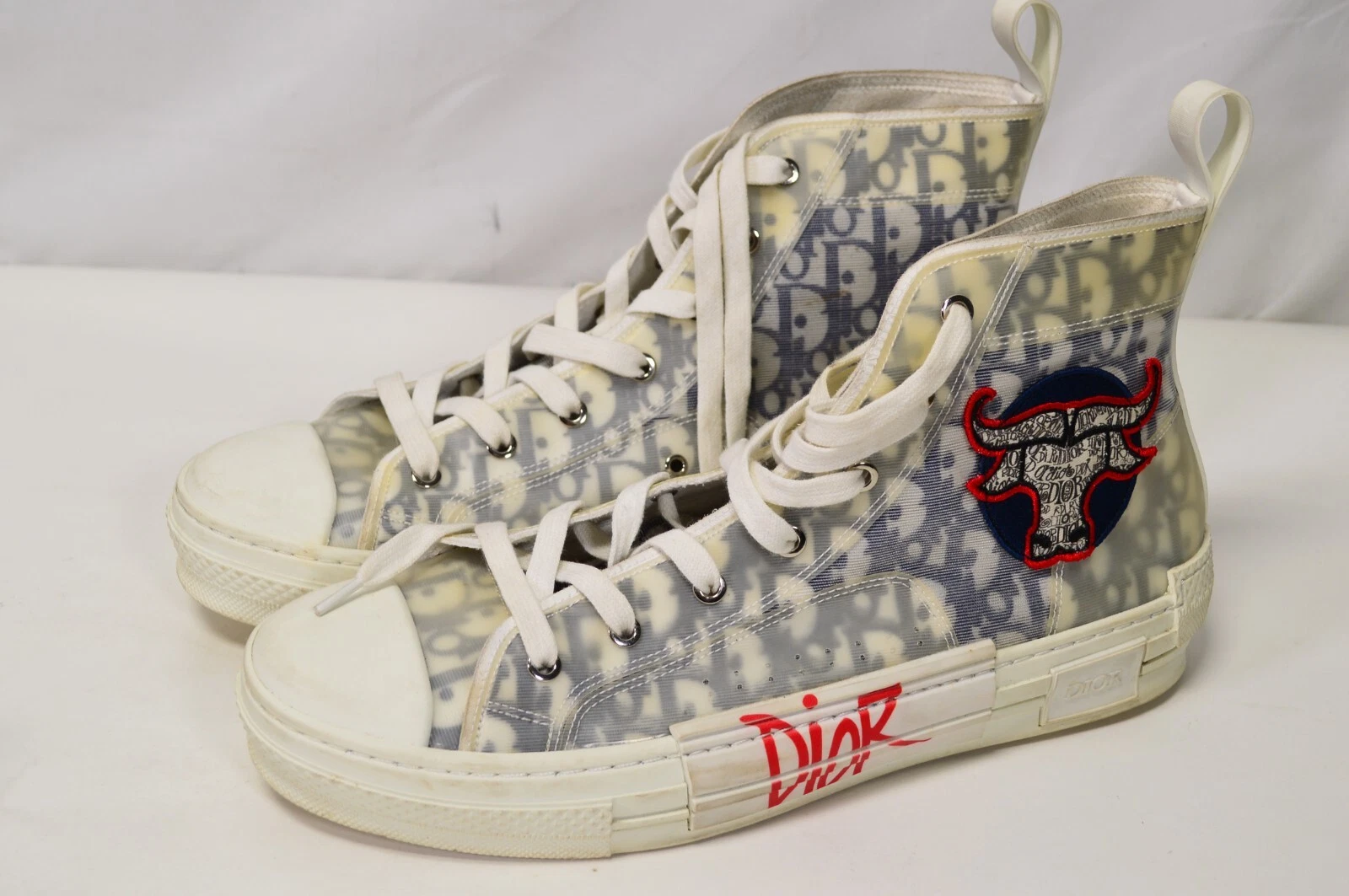 Baskets hautes Dior and Shawn B23 blanc gris taureau taille 47