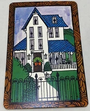 Postcard Vintage 1960s Faroy Inc. Oversized Pop Art House Blue Roof