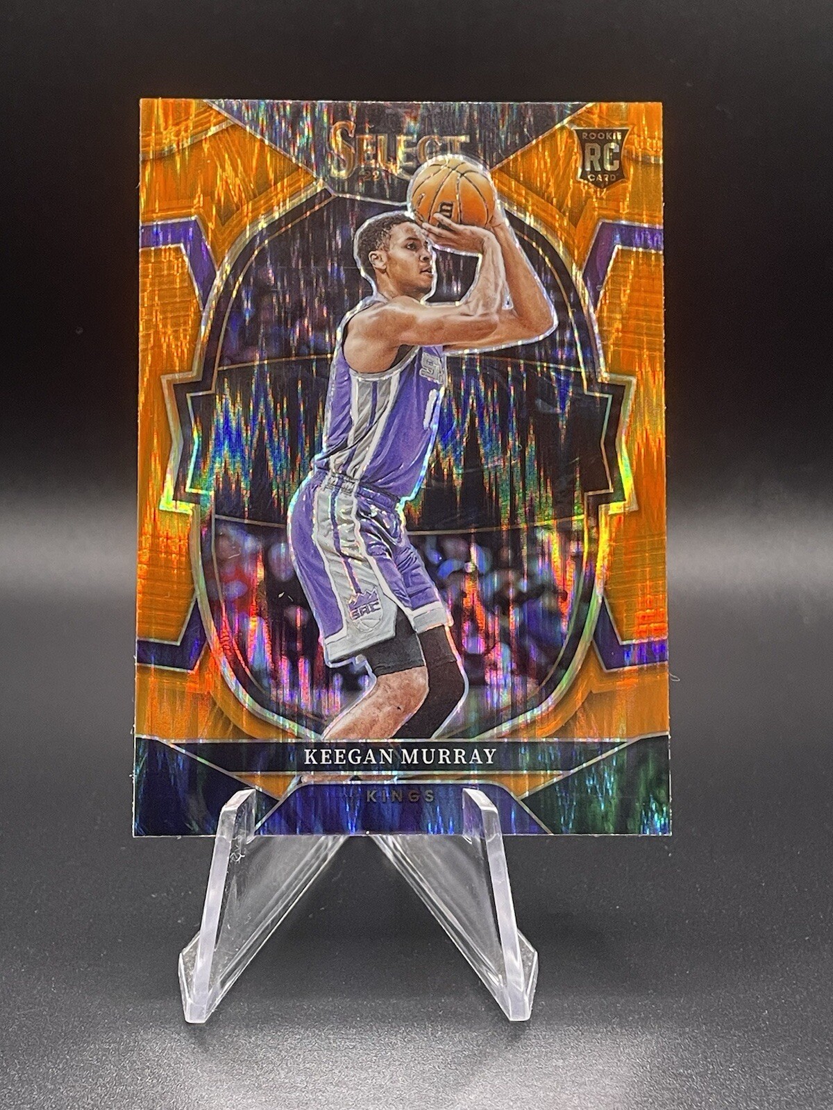 2022-23 Panini Select Keegan Murray RC Rookie Orange Flash Prizm Concourse Kings
